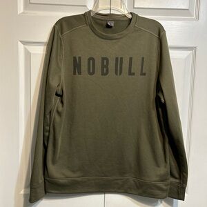NOBULL Size M Medium Men’s Crew Neck Sweatshirt Green Fleece lined